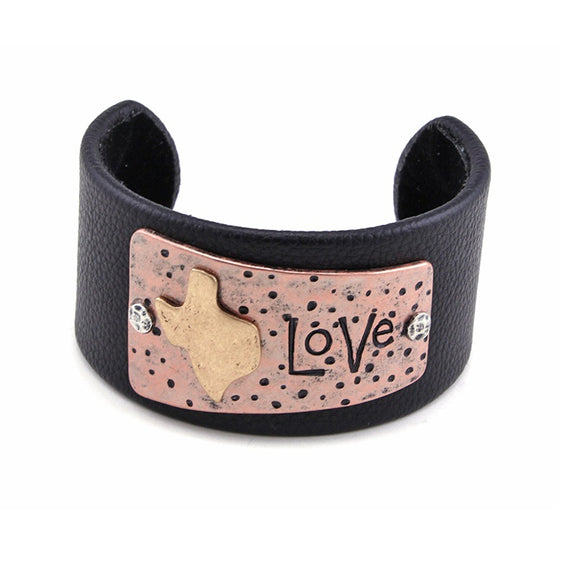 [12PC] Chunky Leather Cuff - TX love