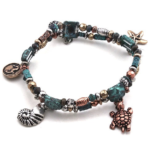 Sea life bracelet - patina
