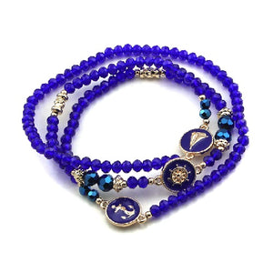 Nautical glass bead bracelet - navy