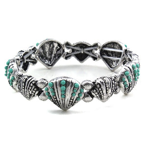 Shell w/ sead bead studs bracelet - SBTQ