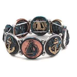 Nautical theme bracelet - patina