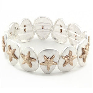 Starfish bracelet - silver and gold