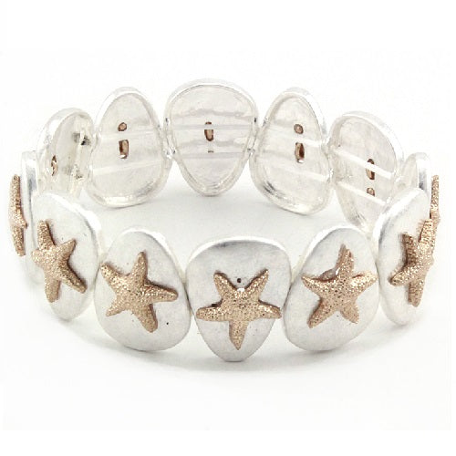 Starfish bracelet - silver and gold