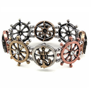Anchor & wheel bracelet - multi