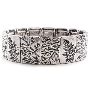 Leaf & branch bracelet - silver