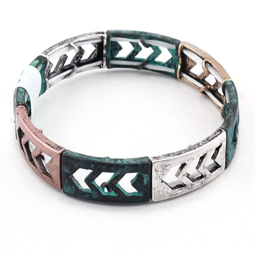 Chevron bracelet - patina