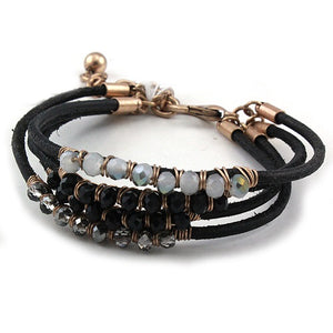 Glass bead bracelet - Black