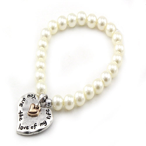 Heart love of my life pearl bracelet