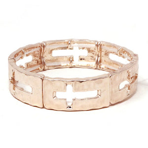 Cross bracelet - rose gold
