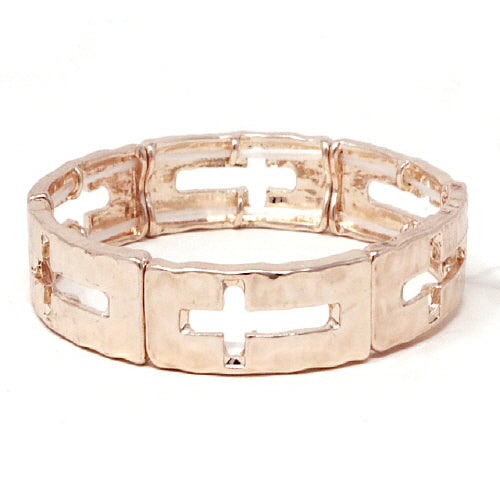 Cross bracelet - rose gold