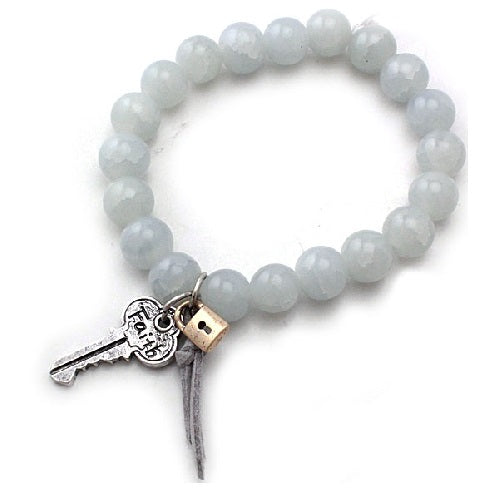 Key & Lock glass bead bracelet - GY
