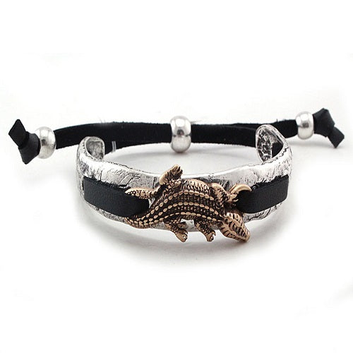 Alligator bracelet - silver & gold