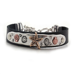 Starfish w/ sealife bracelet - silver