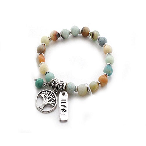 Tree of life w/ semi precious stone bracelet