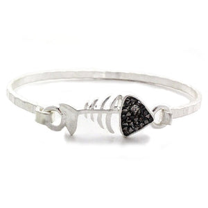 Fish bone bangle bracelet