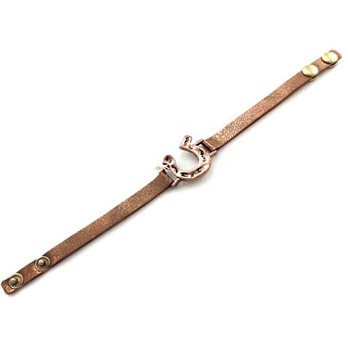 Horseshoe bracelet - gold brown
