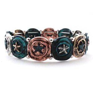 Starfish bracelet -patina multi