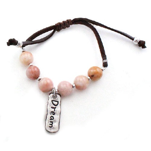 Dream charm w/ semi precious bracelet - natural
