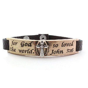 God so loved the world bracelet - gold