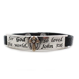 God so loved the world bracelet - silver