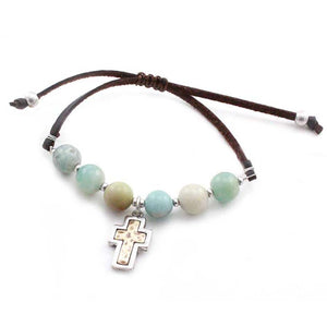 Cross w/ semi precious bracelet - LMT