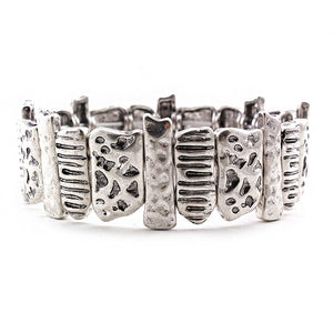 Geometric bar bracelet - silver