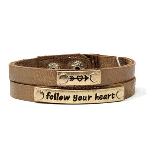 "follow your heat" leather bracelet