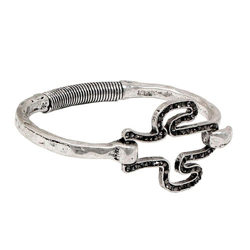 Cactus pave bracelet - silver