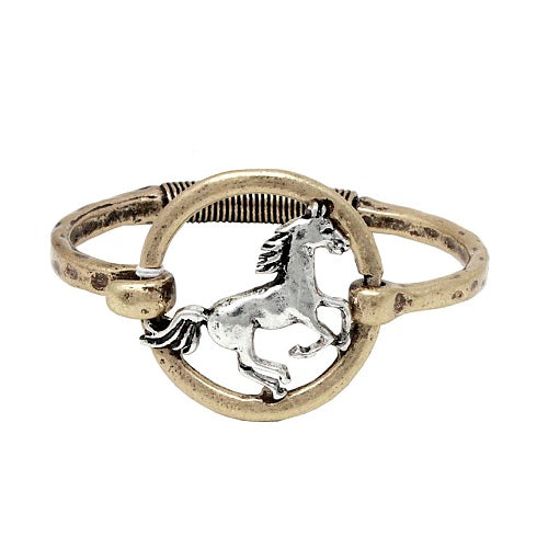 Wild horse bracelet - gold & silver