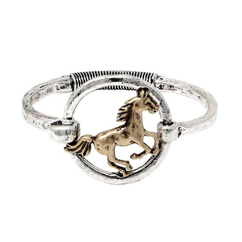 Wild horse bracelet - silver & gold