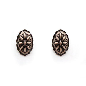 CONCHO OVAL GOLD EARRING - Pink Vanilla