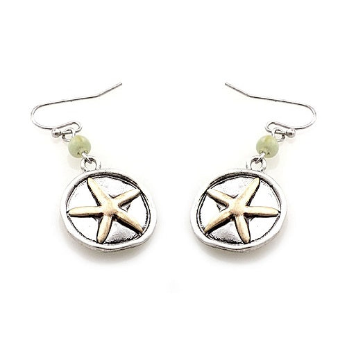 Starfish  earring - silver gold