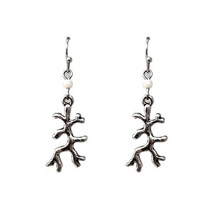 Coral earring - silver