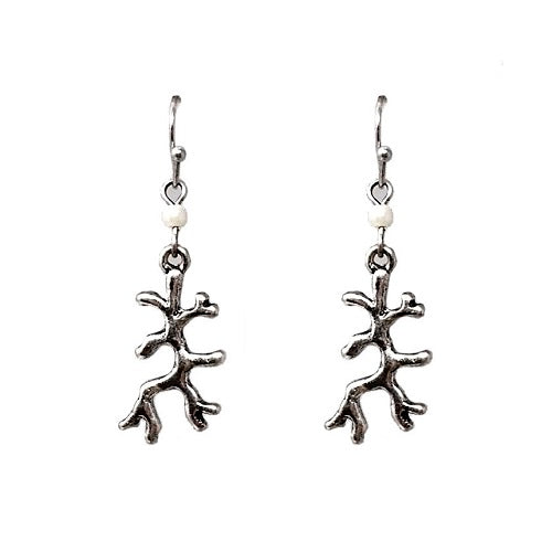Coral earring - silver
