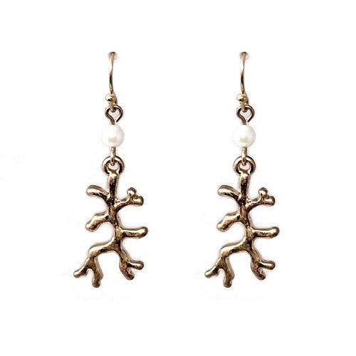 Coral earring - gold