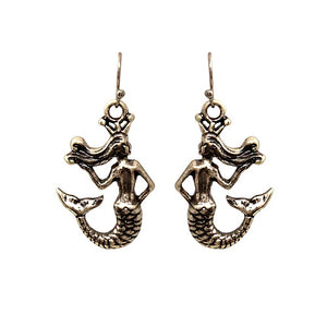 Mermaid earring - burnish gold