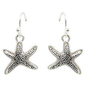 Starfish earring - antique silver