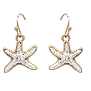Starfish earring - worn gold & silver
