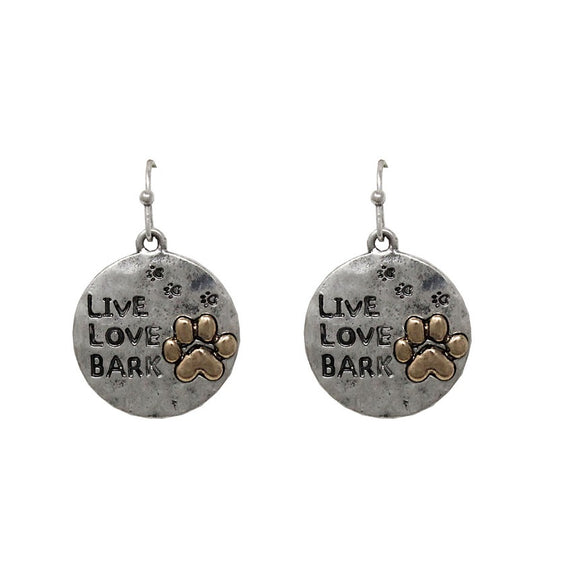 Paw Live Love Bark earring