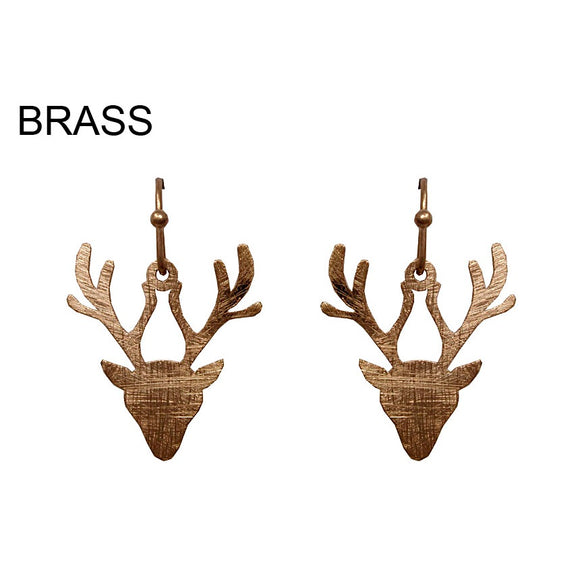 [12PC] Reindeer earring - worn gold