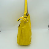 Single handle shoulder bag with scarf - yellow