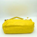 Single handle shoulder bag with scarf - yellow