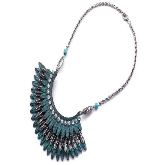 TRIBAL FEATHER NECKLACE SET