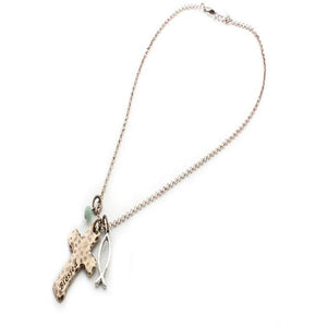 GOLD CROSS NECKLACE SET - BLESSED