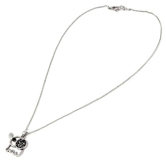 Elephant necklace set - silver
