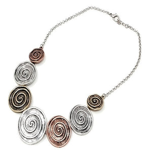 Swirl bib style necklace set