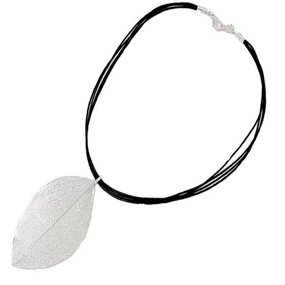 Real Leaf necklace set - silver