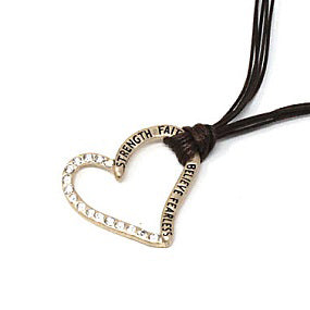 Inspirational heart necklace set - gold
