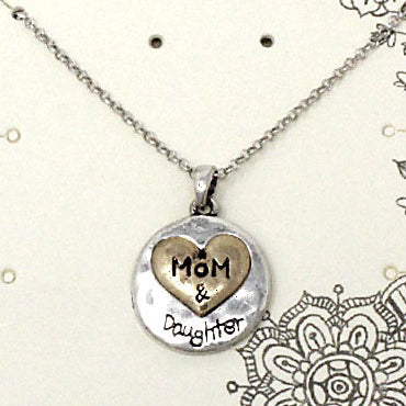 Mother & Daughter necklace set - silver