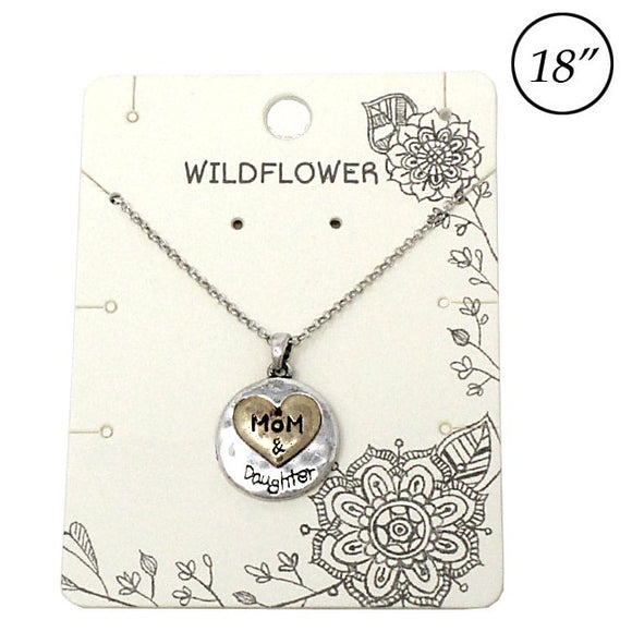 Mother & Daughter necklace set - silver